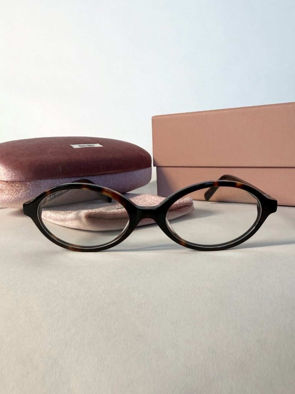 Miu Miu Regard Oval Glasses - Honey Tortoise Shell (Havana) w/ Blue Light Filter